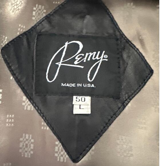 Remy Black Leather Jacket 50 Large Made in the‎ USA - Picture 4 of 12